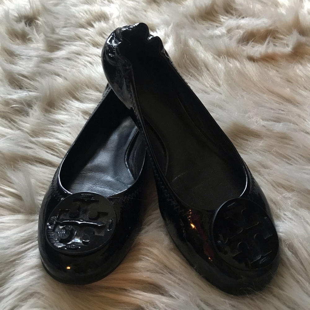 Tory Burch Reva Black Flats Sz 7.5